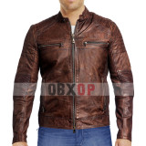 City Boy Biker Brown Distressed Jacket